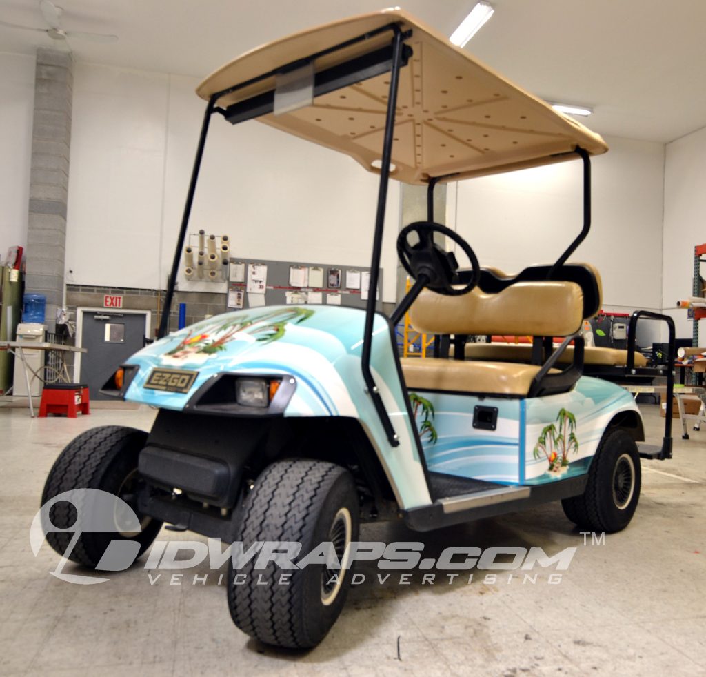 EZ Go 3M Vinyl Golf Cart Wrap Tropica Beach Gary