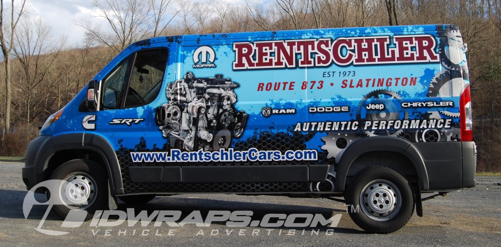 Rentschler boosts sales with a Chrysler dealer wrap.