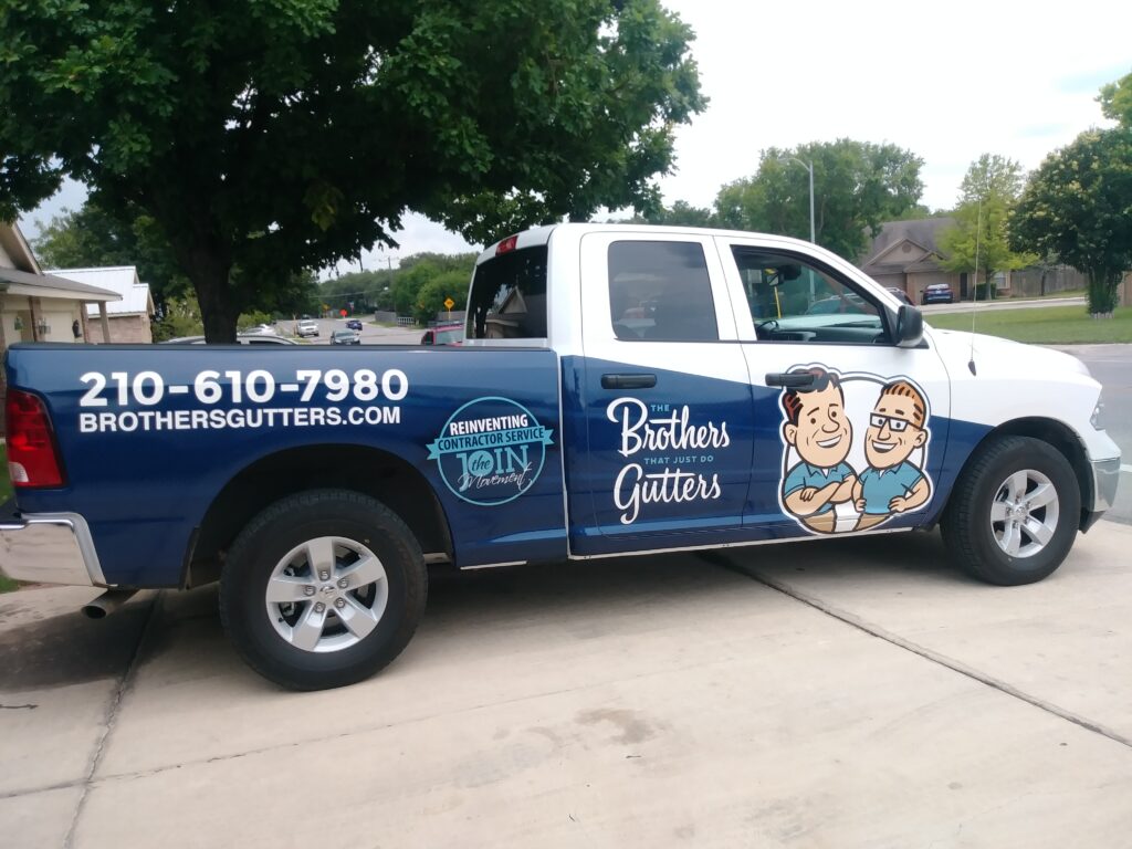 1/2 wrap for a Brothers Gutters franchise in Texas