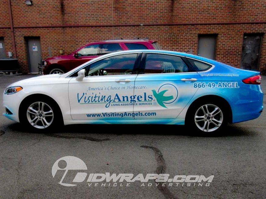 Visiting Angel's typographic logo is perfect for use on vehicle wraps