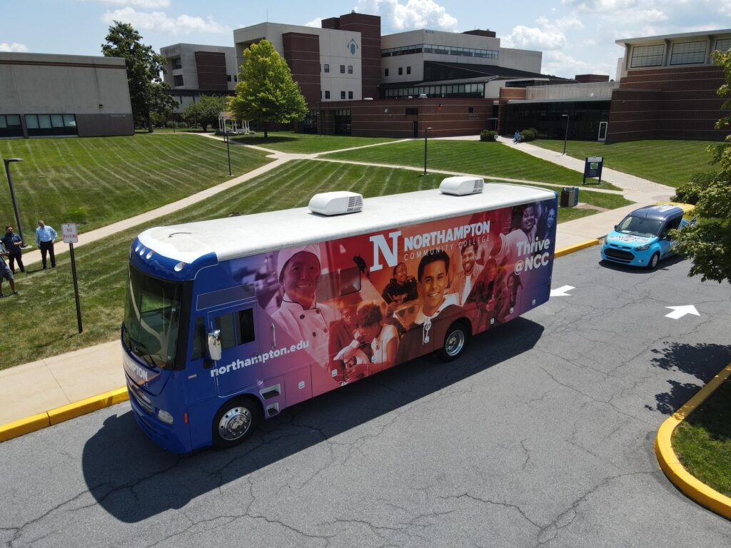 Drone shot of the new RV Wraps for NCC