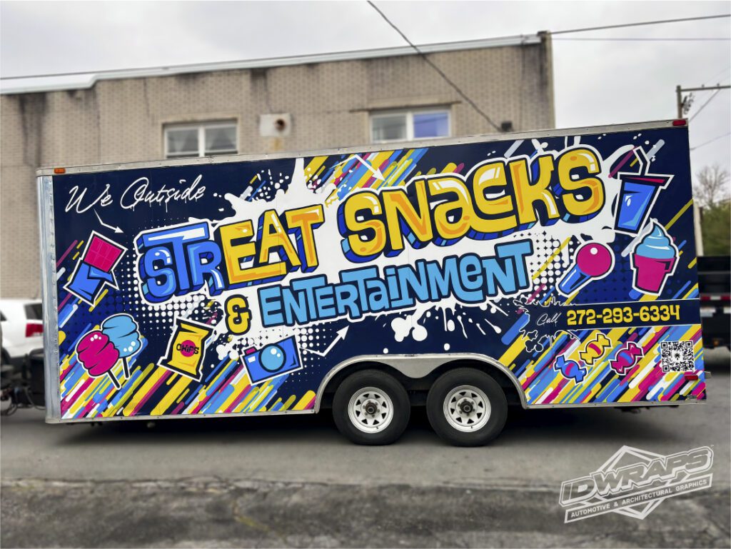 Once Rod nailed the brand development, he translated it seamlessly to StrEAT Snacks' concession trailer. 